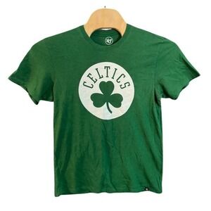 47 Brand Boston Celtics T-Shirt Mens Large Green Shamrock Graphic Tee NBA
